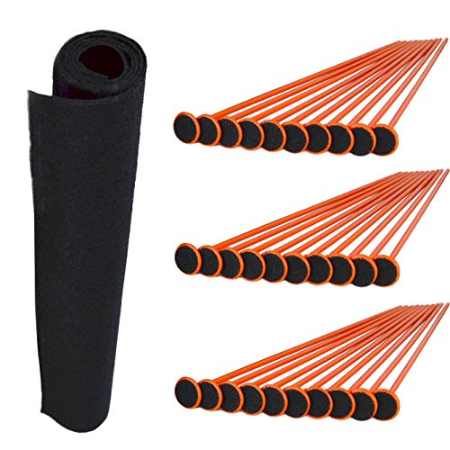 Gun Storage Solutions Rifle Rods Starter Kit with Shelf Liner Gun Organizer System Store More Guns Easy Access for Safety with Nylon Woven Loop Fabric - color: Orange, size: 30 Rifle Rods and 30" x 19" Shelf Liner