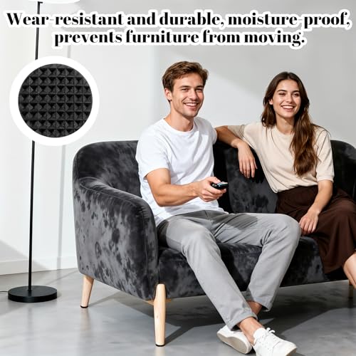 96 Pcs Non Slip Furniture Pads 3/4 in Round Black Plastic Rubber Furniture Pads Self Adhesive Rubber Anti Skid Pad Anti Slip Table Legs Chair Feet Furnitures Pad for Hardwood Tiles Floors