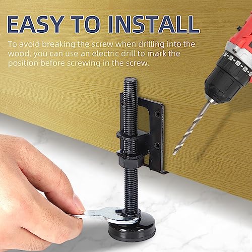 4 Pack Heavy Duty Adjustable Leveling Feet - Furniture Levelers for Workbench, Table, Cabinet, Wardrobe
