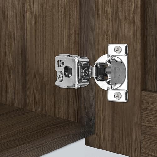 1 Inch Overlay Soft Close Cabinet Hinges, 30 Pack Slow Soft Close Hinges for Kitchen Cabinets Satin Nickel Hidden Self Closing Kitchen Cabinet Hinges for Cupboard - size: 1 inch Overlay