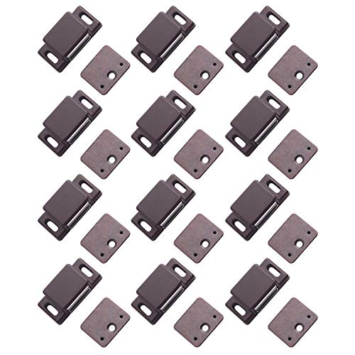 Antrader 12-Pack 10-15lbs Magnetic Cabinet Door Catches with Screws,Brown
