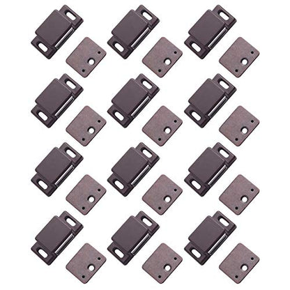Antrader 12-Pack 10-15lbs Magnetic Cabinet Door Catches with Screws,Brown