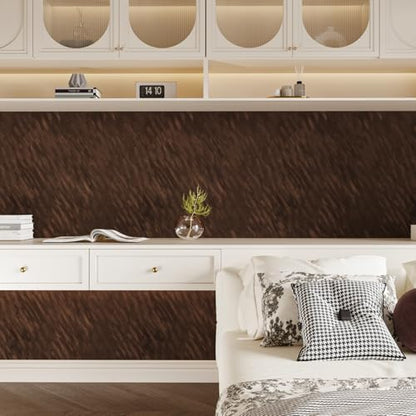 Brown Velvet Drawer Liner Contact Paper for Shelf Cabinets, Self Adhesive Felt Fabric for Jewelry Boxes DIY Arts & Crafts, Peel and Stick Velvet Wallpaper for Home Upholstery, 11.8"x118" - color: Brown