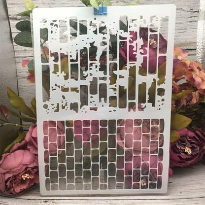 TIAMECH A4 Reusable Brick Bamboo Stencil for Painting - style: Painting