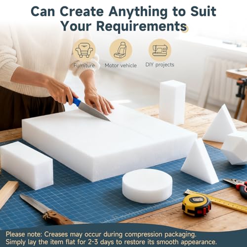 High Density Upholstery Foam 3" H x 24" W x 24" L for Cushions - size: 3*24*24
