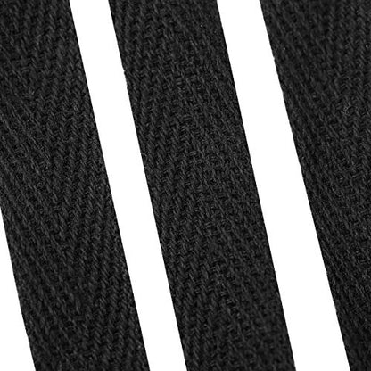Abbaoww 50 Yards Cotton Twill Tape Ribbon 1 Inch for Sewing, Black - color: Black, size: 1 Inch