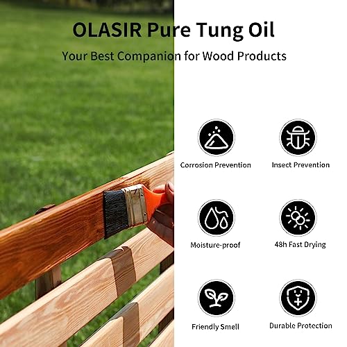 8 oz 100% Natural Pure Tung Oil for Wood Finishing - size: 8 ounce
