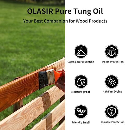 8 oz 100% Natural Pure Tung Oil for Wood Finishing - size: 8 ounce
