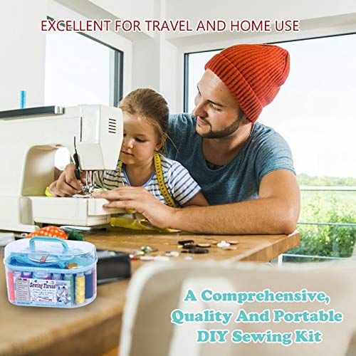 Sewing kit Sewing Thread Sewing Supplies Family Repair Kit Traveler Sewing Project kit DIY Sewing Supplies Organizer - color: Blue