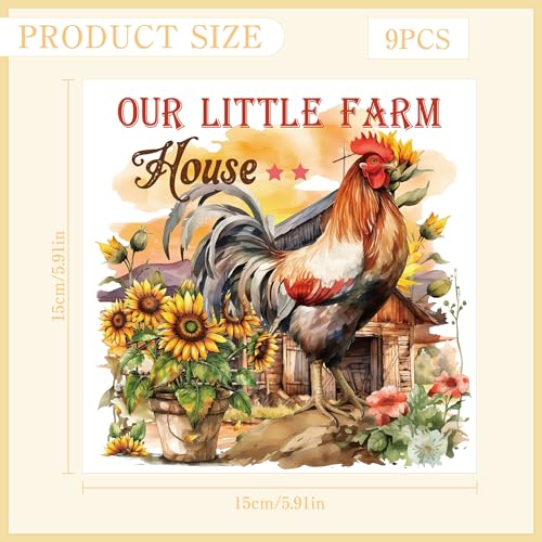 Chicken Rub on Transfers for Crafts, Furniture Transfer Stickers - style: Farm Chicken