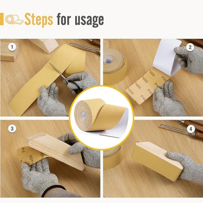 400 Grit Sandpaper Roll 20 Yard x 2-3/4” Wide PSA Longboard Sandpaper with Adhesive Backing Sand Paper for Woodworking,Automotive,Sanding Blocks - style: 400Grit
