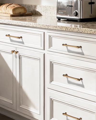 LIMUR 10 Pack 5 Inch (128mm) Hole Center Brushed Bronze Cabinet Pulls – Solid Zinc Alloy Kitchen Cabinet Handles, Drawer Pulls for Bathroom Vanity, Dresser & Wardrobe, M4 Screws Included - color: Brushed Bronze, size: 5"/128 MM Hole Center