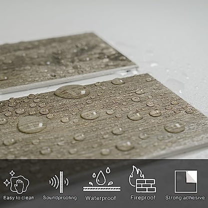 COLAMO 24PCS Peel and Stick Tile Backsplash, Thick Rigid Grey Oak Weathered Self Stick Faux Shiplap Paneling,Stick On Wood Plank Accent Wall Subway Brick Tile for RV,Adhesive Kitchen Backsplash - color: Oak-Athens Grey