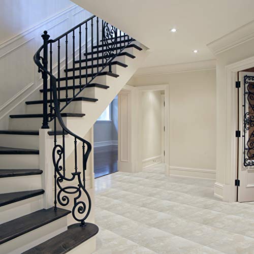 Nexus Peel & Stick Vinyl Floor Tiles, 20-Pack, 12 x 12 in, White - color: White Slate, style: Marble look