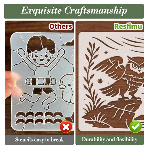 Owl Stencils for Crafts Reusable 24Pcs Stencils(5.9X5.9 Inch) - color: Owl