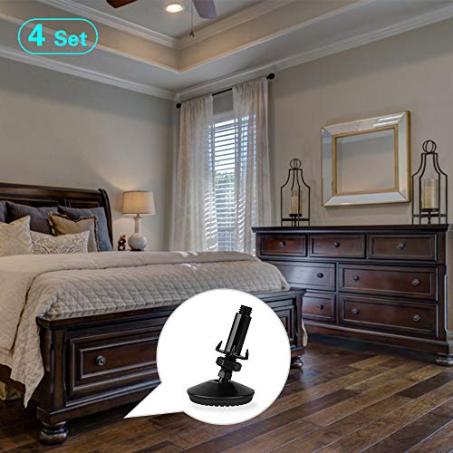 M10 Swivel Adjustable Leveling Feet, 4 Set Furniture Leveling Feet - style: Black Swivel Leg Levelers