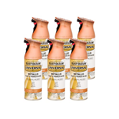 Rust-Oleum Universal All Surface Metallic Spray Paint, Copper Rose - color: Copper Rose, size: 11 Ounce (Pack of 6)