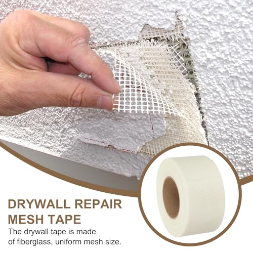 PATIKIL Drywall Repair Mesh Tape, 3 inch x 164 ft Fiberglass Repair Patch Self-Adhesive Dry Wall Joint Tape 12 Mesh Wall Hole Crack and Seam Patch, White - size: 3 inch x 164 Feet