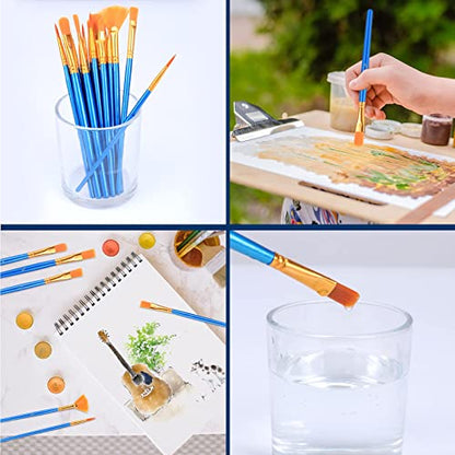 AROIC Acrylic Paint Brush Set, 100 Packs / 1500Pcs Nylon Hair Paint Brushes - size: 1500pcs-blue