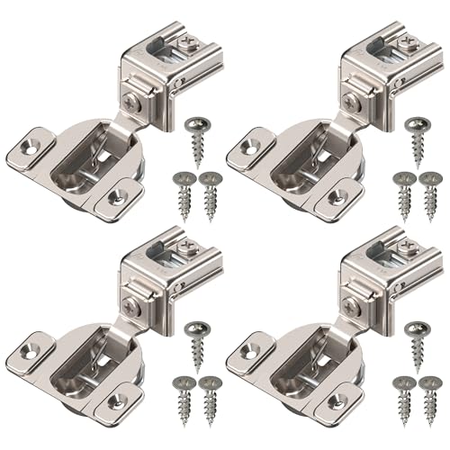 Blum 39C355B.20x2S 1-1/4" Overlay Soft Close Cabinet Hinge, Nickel Plated Steel, Nickel Finish (Pack of 2) - size: Pack of 2, style: With Screws