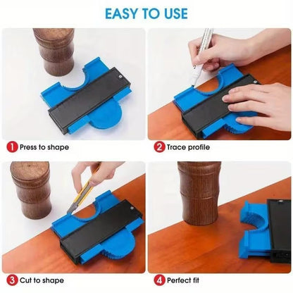 1pc Contour Gauge Profile Tool 2.7cm/25.4cm 5ft/10ft Adjustable Template Maker Irregular Shape Duplicator Measuring Tool (Blue,5FT) - color: Blue, size: 5FT