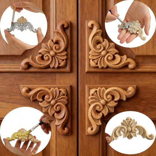 Nsrisml 16 Pack Wooden Rose Appliques Onlays, 11.81inch - size: 11.81inch