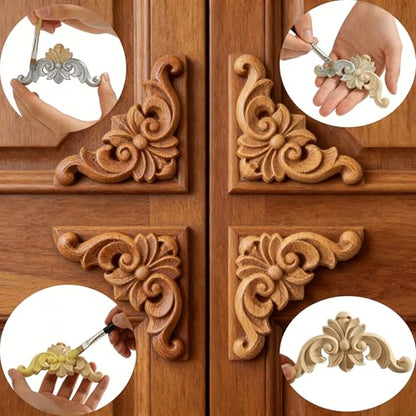 Nsrisml 16 Pack Wooden Rose Appliques Onlays, 11.81inch - size: 11.81inch