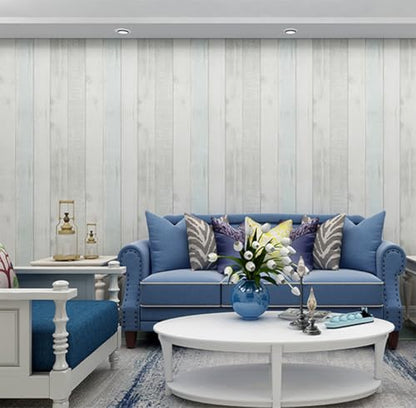 Self Adhesive Rustic Blue Wood Shiplap Contact Paper Shelf Liner for Kitchen Cabinets Dresser Drawer Table Cupboard Walls Furniture Decal 17.7X393 Inches - size: 17.7"W x 393"L