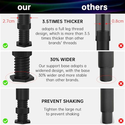 4PCS Adjustable Bed Frame Support Legs (5.1"-8.3"),Center Slats Support Leg - color: 4pcs(5.1-8.3inch)-rigid Plastic