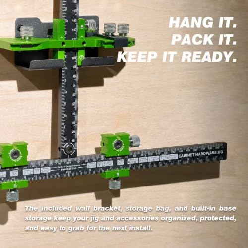 Cabinet Hardware Jig Tool Drawer Pull Jig Cabinet Handle Template Tool Jig - color: Green-gray