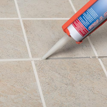 MAPEI Mapesil T Plus 100% Silicone Sealant, Waterproof & Flexible Caulk, Color-Matched to MAPEI Grout, Interior & Exterior Use, Tile, Bathroom, DIY, 10.1 oz Tube, Moonbeam - color: Moonbeam