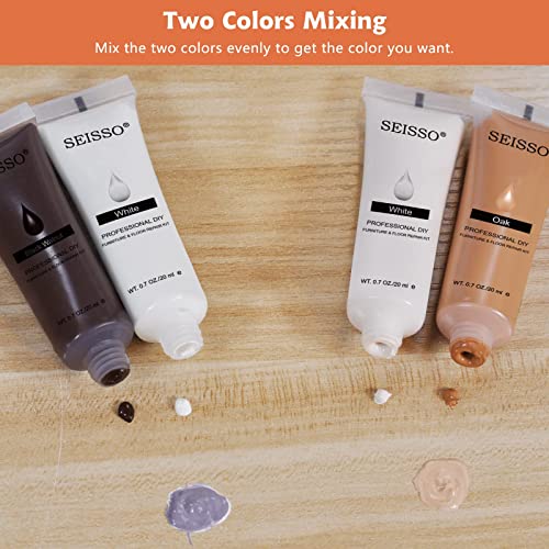 SEISSO Wood Furniture Repair Kit, 12 Colors Wood Fillers with White Putty - color: 12 + 1 Colors