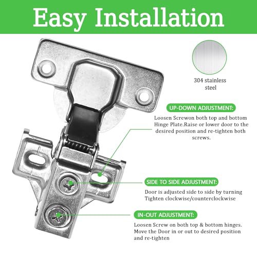 6 Pairs 12 Packs Full Overlay Soft Close Cabinet Hinges 3/4 inch Face Frame Soft Close Hinges with Hydraulic Damper Concealed 3D Adjustable for Face Frame&Frameless Cabinets