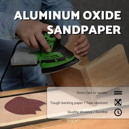S&F STEAD & FAST Mouse Sander Pads 80 Grit 25 Pack for Black and Decker, Mouse Sander Sandpaper, 12 Hole Hook and Loop Sanding Pads, Detail Palm Sand Paper Set with Tack Cloth - style: 80G-25P