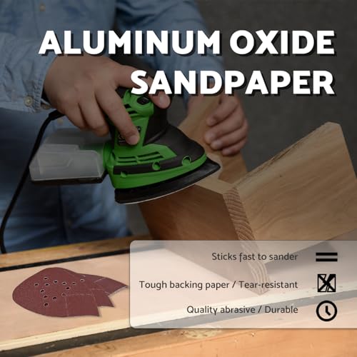 S&F STEAD & FAST Mouse Sander Pads 80 Grit 25 Pack for Black and Decker, Mouse Sander Sandpaper, 12 Hole Hook and Loop Sanding Pads, Detail Palm Sand Paper Set with Tack Cloth - style: 80G-25P