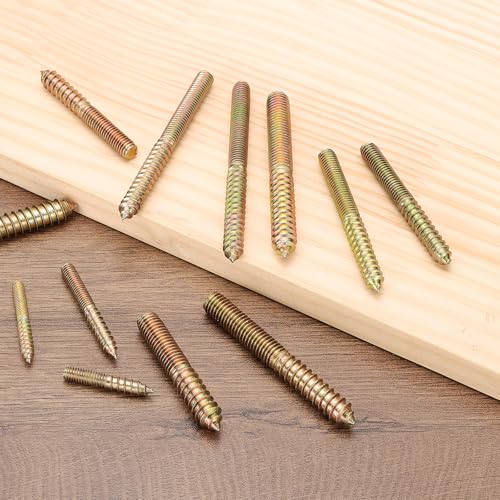 M4 Hanger Bolts, 1"(25mm) Length Double Headed Bolts Self-Tapping 4mm Screw Wood Dowel Screw Bolt Furniture Accessories - Fitting for (Wood Joint Furniture Legs) 48 Pcs - size: M4 x 25mm