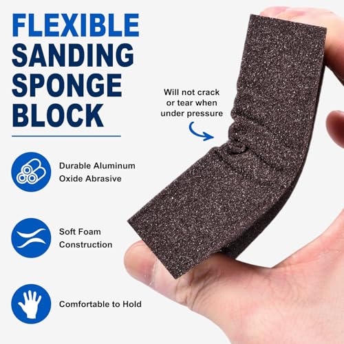 10Pcs 180Grit Sanding Sponges, Wet Dry Sanding Blocks - size: 180Grit