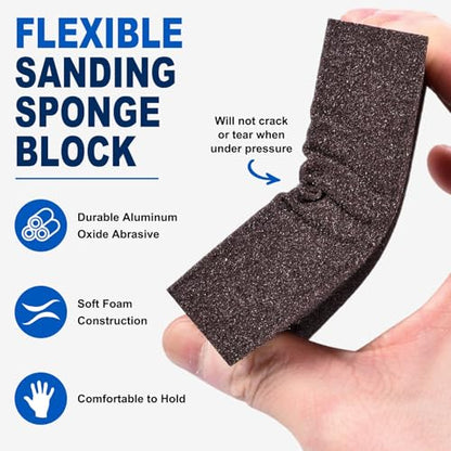 10Pcs 180Grit Sanding Sponges, Wet Dry Sanding Blocks - size: 180Grit