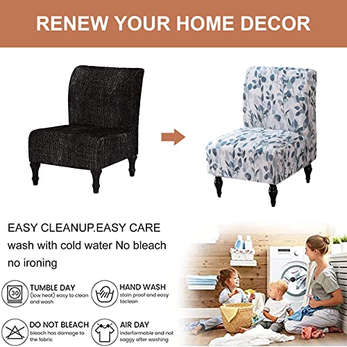 Eco-Ancheng Armless Chair Slipcover Removable Armless Accent Chairs Covers Washable Armless Slipper Chair Slipcover Printed Armless Chair Furniture Protector Covers for Living Dining Room Hotel - color: A38
