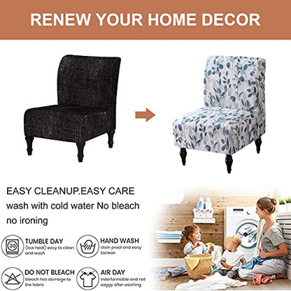 Eco-Ancheng Armless Chair Slipcover Removable Armless Accent Chairs Covers Washable Armless Slipper Chair Slipcover Printed Armless Chair Furniture Protector Covers for Living Dining Room Hotel - color: A38