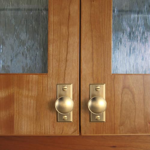 6Pack Champagne Bronze Cabinet Knobs with Backplate Drawer knobs - color: Champagne Bronze, style: Plaquette