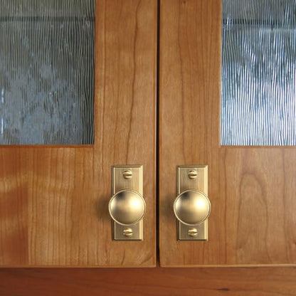 6Pack Champagne Bronze Cabinet Knobs with Backplate Drawer knobs - color: Champagne Bronze, style: Plaquette