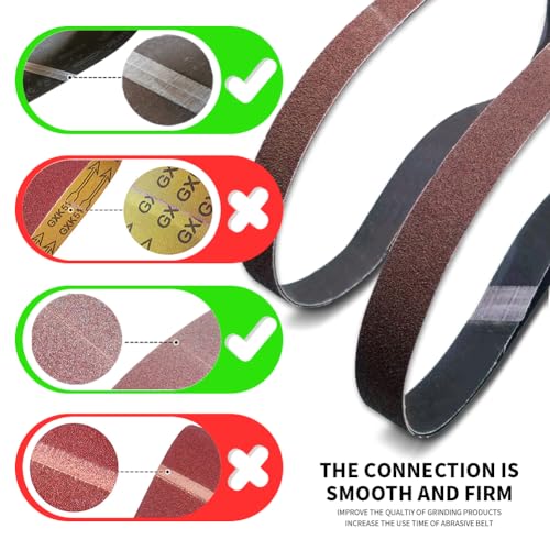 1/2x18 1/2 x 18 Inch Sanding Belt Pack 1/2-Inch x 18-Inch,60 Pcs(10 Each of 40 60 80 120 150 240 Grits) Aluminum Oxide for Sander - size: 1/2x18in