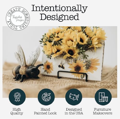 Rub on Transfers for Crafts and Furniture | 3 Design Sheets 6”x 12” | Home Decor Transfers | Furniture and Craft Decals | by Thymeless Designs (A Pocketful of Sunflowers) - style: A Pocketful of Sunflowers