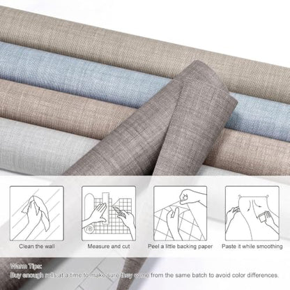 Yun-aeon Cinnamon Grasscloth Peel and Stick Wallpaper Texture Contact Paper - color: Cinnamon, size: 23.6" x 480"