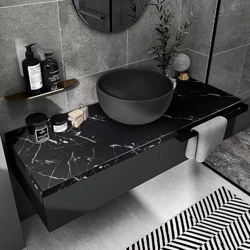 Marble Contact Paper Black Peel and Stick Wallpaper for Kitchen Countertop - color: Black/White, size: 17.7" x 78.7"