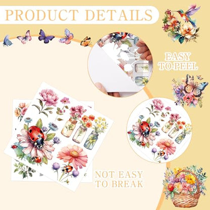 16 Pcs Insect Birds Rub-On Transfers for Furniture & Crafts - style: Insect Birds