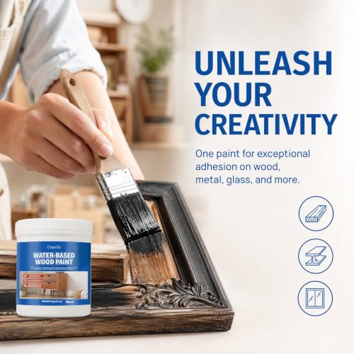 Wood Furniture Paint, Black, 32 fl oz - color: Black, size: 32 Fl Oz (Pack of 1)