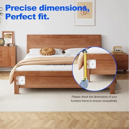 ASTIMESA 2 Pieces Heavy Duty Bed Rail Brackets Parts, Universal Bed Frame Hardware Replacement Kit, Headboard Frame Hooks Support Plates Connector for Wood Footboard Furniture