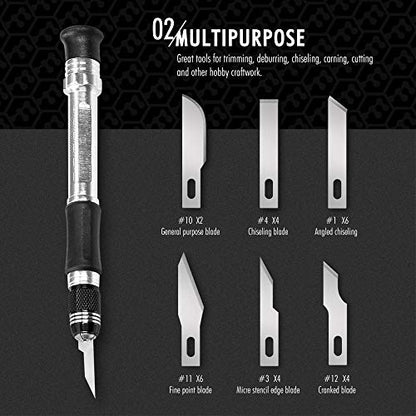 FantastiCAR Craft Knife Precision Cutter Hobby Knife Blades Set (29pcs)